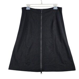 Robert Kitchen A Line Skirt Size 12 Black Rayon Blend Capsule Minimalist Career